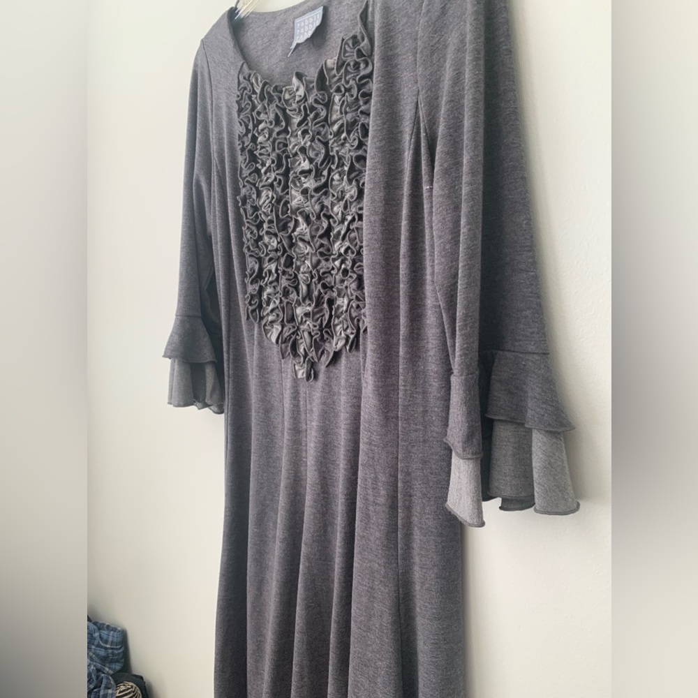 Rabbit Rabbit Rabbit Design Gray/Grey A-Line Dres… - image 3